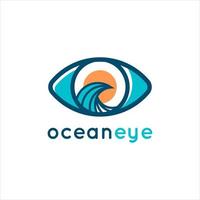 vettore moderno del logo dell'occhio dell'oceano per la tua azienda o azienda