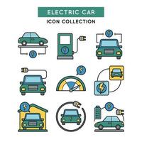 set di icone di auto elettrica vettore