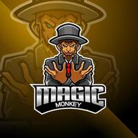 logo mascotte esport scimmia magica vettore