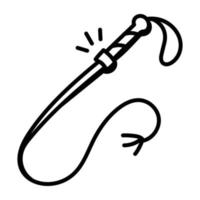 icona del disegno di doodle di mazza da polo vettore