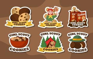 adesivo dei biscotti delle ragazze scout vettore