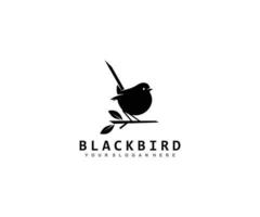 design del logo dell'uccello nero, logo dell'uccello della sillhouette vettore