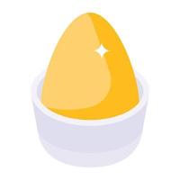 un'icona del vettore isometrico dell'uovo sodo