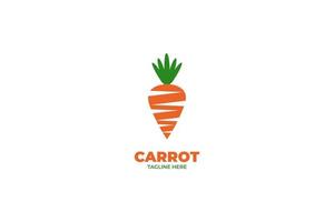 modello vettoriale dell'illustrazione del logo della carota a strisce piatte