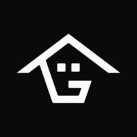 lettera g e semplice concetto di logo della casa. logotipo minimalista, monogramma, piatto e lineare. adatto per logo. icona, simbolo e segno. come proprietà dell'agenzia, proprietà dell'identità aziendale e app vettore