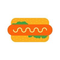 icona multicolore piatta hot dog vettore