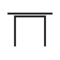 semplice icona della linea della scrivania vettore