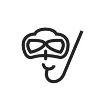 icona della linea di snorkeling vettore