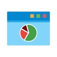 icona multicolore piatta delle statistiche della pagina web vettore