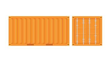 giallo container.grande contenitore per la nave isolato su uno sfondo bianco. vettore. vettore