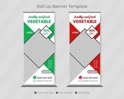 ristorante o hamburger alimentare roll up banner template e pull up menu design pro download vettore