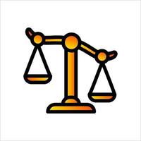 illustrazione vettoriale di misurazione della scala del peso della giustizia. buono per studio legale o industria.