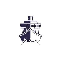 illustrazione del modello di logo vettoriale della nave isolata su sfondo bianco. immagine della barca. icona della nave. logo della nave per l'industria dei trasporti o dei viaggi. simbolo della nave.