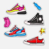 illustrazione vettoriale di scarpe da ginnastica. adatto per la collezione di moda o la collezione sportiva. stile disegnato a mano di colore piatto