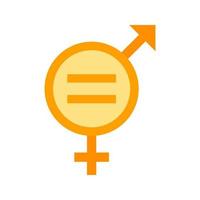 icona multicolore piatta per l'uguaglianza di genere vettore