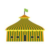 tenda del circo ii icona multicolore piatta vettore