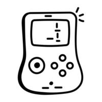 un'icona di doodle di un gioco portatile vettore