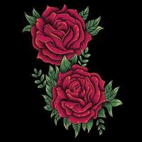 illustrazione vettoriale di rose rosse