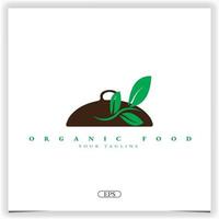cibo biologico logo premium elegante modello vettoriale eps 10