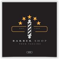 taglio di capelli e barba da barbiere logo premium elegante modello vettoriale eps 10