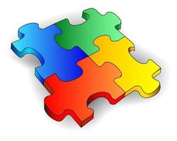 puzzle a quattro colori vettore