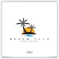 Palm Beach logo premium elegante modello vettoriale eps 10