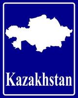 segno come una mappa silhouette bianca del kazakistan vettore