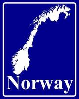firmare come una mappa di silhouette bianca della Norvegia vettore