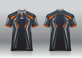 design uniforme della polo, può essere utilizzato per badminton, golf in vista frontale, vista posteriore. jersey mockup vettoriale, design premium molto semplice e facile da personalizzare vettore