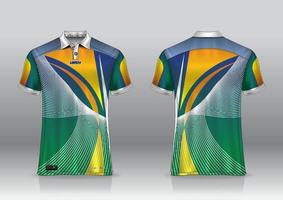 design uniforme della polo, può essere utilizzato per badminton, golf in vista frontale, vista posteriore. jersey mockup vettoriale, design premium molto semplice e facile da personalizzare vettore