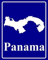 firmare come una mappa di sagoma bianca di panama vettore