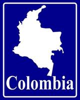firmare come una mappa di silhouette bianca della colombia vettore
