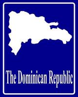firmare come una mappa silhouette bianca della repubblica dominicana vettore
