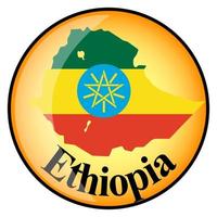 pulsante arancione con le mappe immagine dell'Etiopia vettore