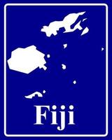 firmare come una mappa silhouette bianca delle Figi vettore