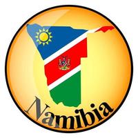 pulsante arancione con le mappe immagine della namibia vettore