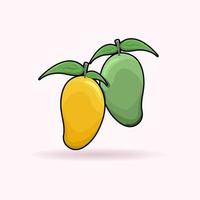 vettore del fumetto dell'icona della frutta fresca del mango