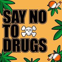dire no al design vettoriale di poster per concerti di droga