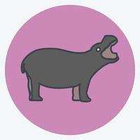 icona ippopotamo. adatto per simbolo animale. vettore
