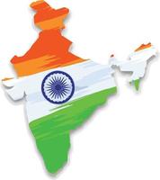 bandiera del giorno dell'indipendenza dell'india nella mappa