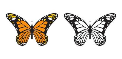 illustrazione vettoriale della farfalla monarca arancione fulvo