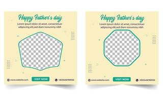 design del post sui social media per la festa del papà felice, banner post sui social media per la festa del papà di colore bianco sporco con segnaposto dell'immagine vettore