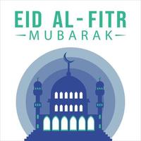 bellissimo effetto testo verde eid al-fitr mubarak su sfondo bianco, festival musulmano eid al-fitr bellissimo effetto testo, eid al-fitr, verde, moschea blu musulmana, luna, tonalità rotonda multicolore. vettore