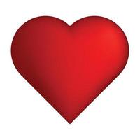 cuore, simbolo di amore e San Valentino. icona rossa piatta isolata su sfondo bianco. illustrazione vettoriale. vettore