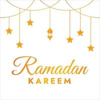 ramadan kareem su sfondo bianco, saluti ramadan kareem, design elegante, design per biglietti di auguri vettore