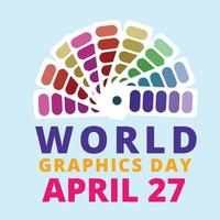 illustrazione creativa per la giornata mondiale della grafica con effetto testo multicolore su sfondo bianco, disegno vettoriale speciale per la giornata mondiale della grafica per un poster con sfumature multicolore.