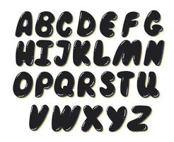 alfabeto latino vettoriale nero. illustrazione con lettere inglesi.