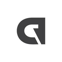 lettera cq logo astratto spazio negativo vettore