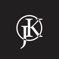 lettera jk cerchio collegato logo vettore