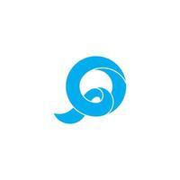 lettera o 3d wave design simbolo logo vettoriale